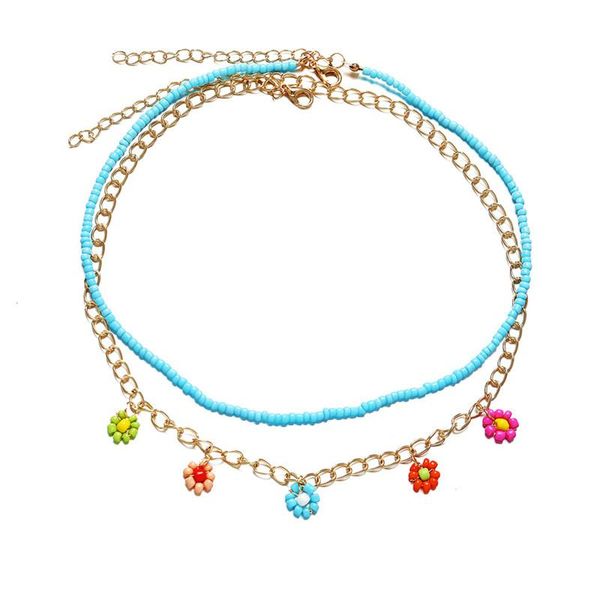 chokers colorful flower beads choker necklace for women double layer chain beaded fashion jewelry gift, Golden;silver
chokers colorful flower beads choker necklace for women double layer chain beaded fashion jewelry gift, Golden;silver