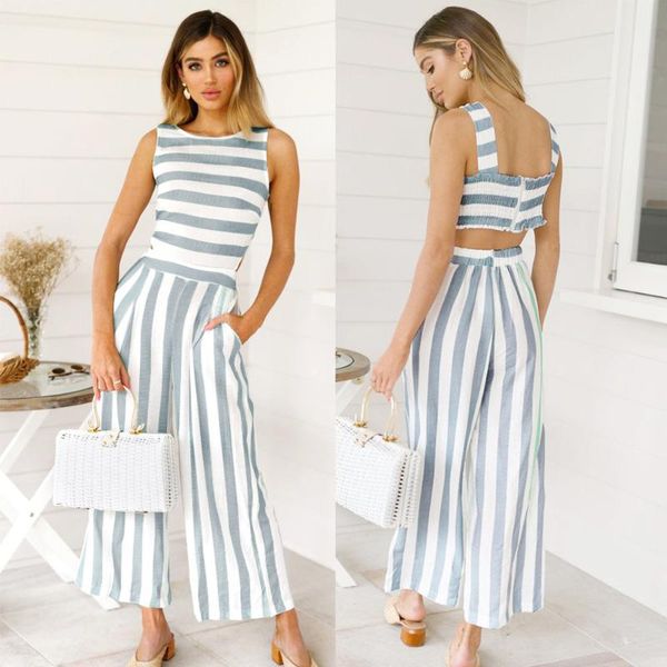women's jumpsuits & rompers women stripe print sleeveless zipper back long jumpsuit romper casual style with broad-legged pants, Black;white
women's jumpsuits & rompers women stripe print sleeveless zipper back long jumpsuit romper casual style with broad-legged pants, Black;white