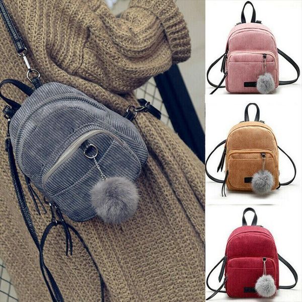 women mini corduroy backpacks fashion girls school bags solid small travel pu leather strap backbag
women mini corduroy backpacks fashion girls school bags solid small travel pu leather strap backbag