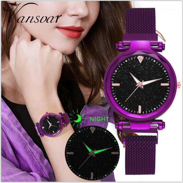 wristwatches vansvar fashion simple starry dial stainless steel mesh belt ladies quartz magnetic buckle watch gift women watches xb40, Slivery;brown 
wristwatches vansvar fashion simple starry dial stainless steel mesh belt ladies quartz magnetic buckle watch gift women watches xb40, Slivery;brown