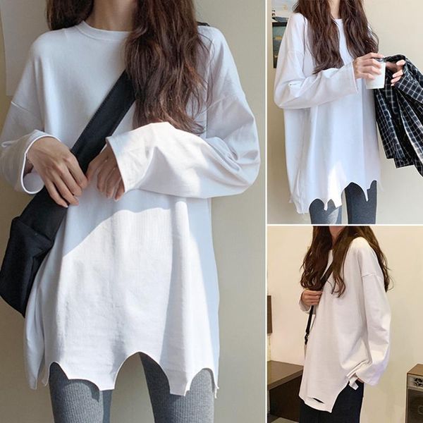 women's t-shirt korean autumn clothes irregular hem white student long-sleeved shirt
women's t-shirt korean autumn clothes irregular hem white student long-sleeved shirt