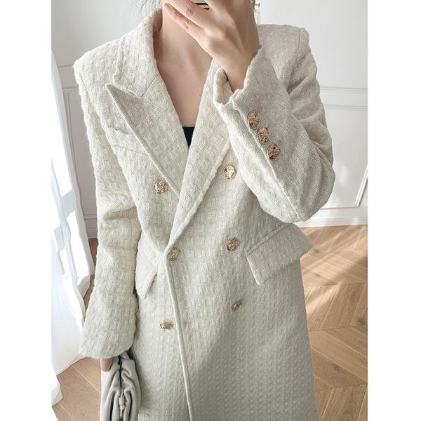 woollen coat women's middle long korean spring dress high-grade tweed suit collar temperament thin wool & blends, Black
woollen coat women's middle long korean spring dress high-grade tweed suit collar temperament thin wool & blends, Black