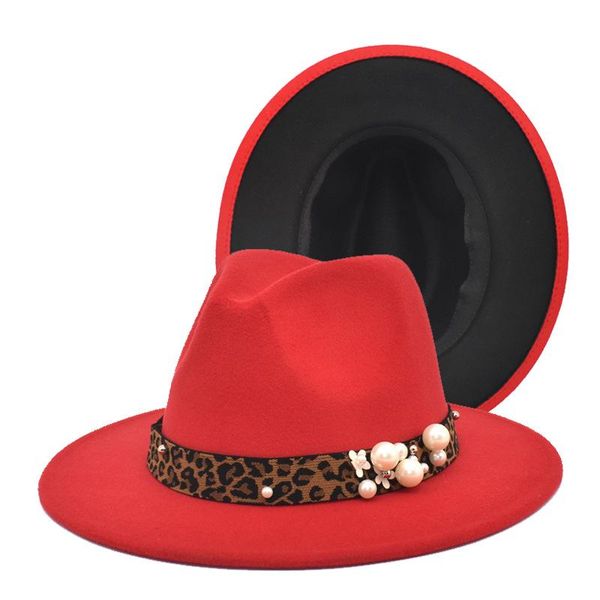 wide brim hats women's fedoras hat pearl accessories double-sided color matching autumn and winter jazz men's sunshade panama, Blue;gray
wide brim hats women's fedoras hat pearl accessories double-sided color matching autumn and winter jazz men's sunshade panama, Blue;gray