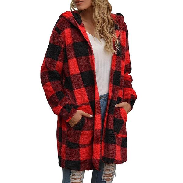 women's jackets plaid print women long cardigan hooded jacket pocket sleeve sweatshirt autumn winter clothes, Black;brown
women's jackets plaid print women long cardigan hooded jacket pocket sleeve sweatshirt autumn winter clothes, Black;brown