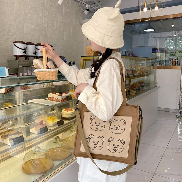 evening bags japanese ins cute women funny personality handbag bear sister student canvas shoulder bag
evening bags japanese ins cute women funny personality handbag bear sister student canvas shoulder bag