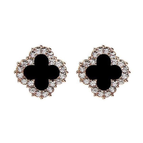 925 silver needle women's black clover full of zircon anti allergy jewelry earrings
925 silver needle women's black clover full of zircon anti allergy jewelry earrings
