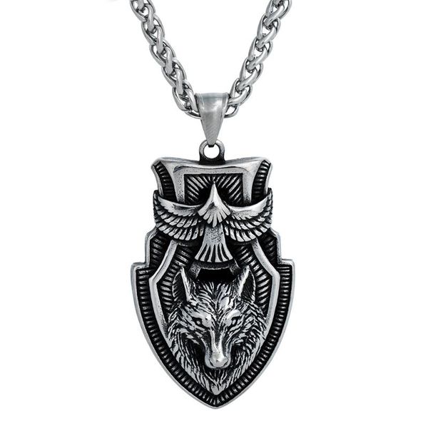 pendant necklaces langhong 1pcs viking wolf head necklace for men stainless steel raven talisman jewelry, Silver
pendant necklaces langhong 1pcs viking wolf head necklace for men stainless steel raven talisman jewelry, Silver