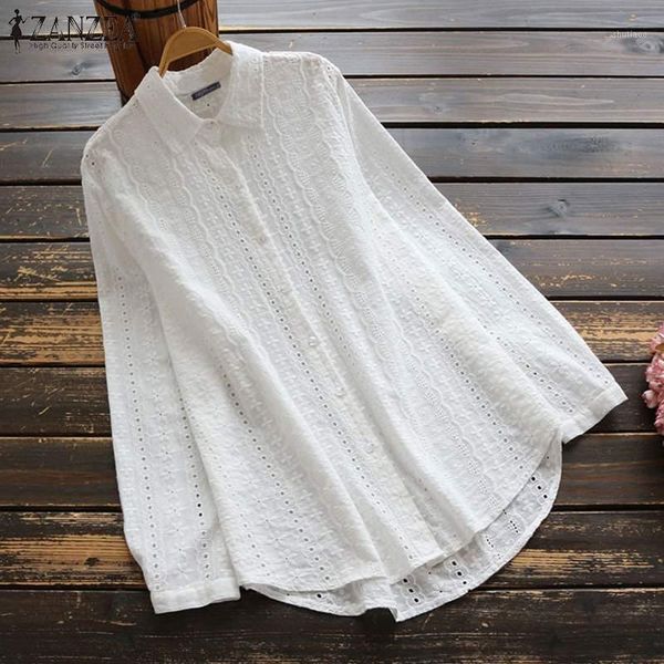 women's blouses & shirts zanzea solid work tunic spring long sleeve embroidered blouse women casual cotton fashion 2021 female blus, White
women's blouses & shirts zanzea solid work tunic spring long sleeve embroidered blouse women casual cotton fashion 2021 female blus, White