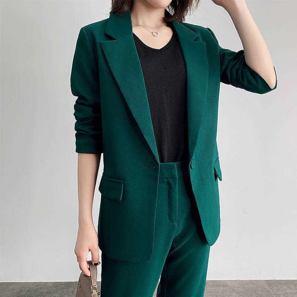 heydres autumn solid elegant blazer suit ol single button blue pants female formal office suits work elegant 210930, White
heydres autumn solid elegant blazer suit ol single button blue pants female formal office suits work elegant 210930, White