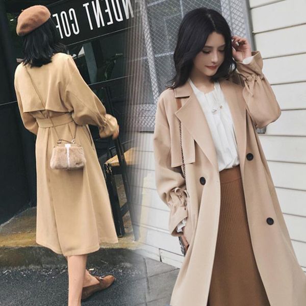 women's trench coats coat medium and long style 2021 arrival spring autumn belt turn-down collar double breasted windswear, Tan;black
women's trench coats coat medium and long style 2021 arrival spring autumn belt turn-down collar double breasted windswear, Tan;black