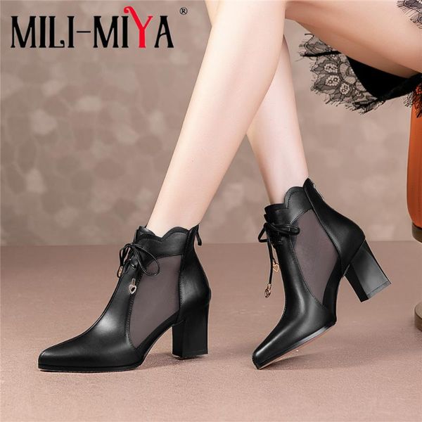 boots mili-miya fashion breathable mesh women cow leather pointed toe cool thick heels zipper size 34-40 handmade for ladies, Black
boots mili-miya fashion breathable mesh women cow leather pointed toe cool thick heels zipper size 34-40 handmade for ladies, Black