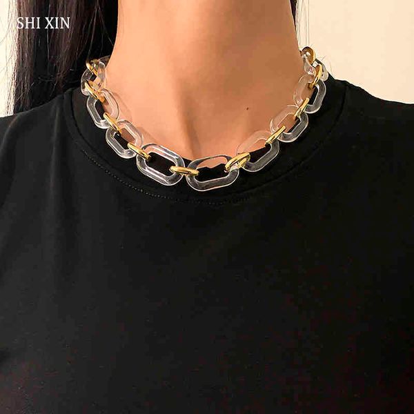 shixin acrylic chunky short chain on neck fashion transparent/gold color thick choker collar necklace for women jewelry, Silver
shixin acrylic chunky short chain on neck fashion transparent/gold color thick choker collar necklace for women jewelry, Silver