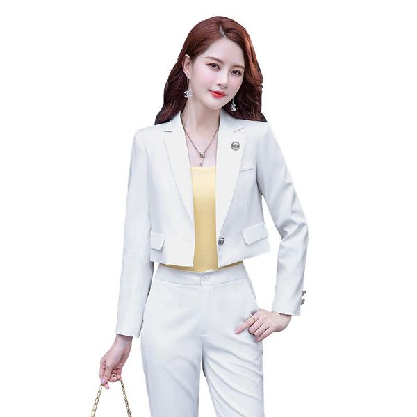 women's two piece pants fashion spring women ladies pant suit white black short blazer jacket and trouser female formal 2 set
women's two piece pants fashion spring women ladies pant suit white black short blazer jacket and trouser female formal 2 set