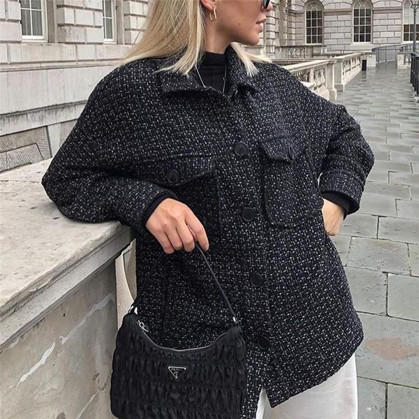 women's jackets women fashion long sleeve pockets outerwear stylish loose tweed plaid jacket coat female black chic coats casual stree, Black;brown
women's jackets women fashion long sleeve pockets outerwear stylish loose tweed plaid jacket coat female black chic coats casual stree, Black;brown