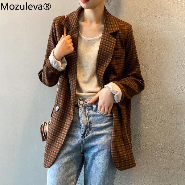women's suits & blazers mozuleva 2021 retro women plaid suit office lady work coat slim single breasted business loose blazer talever, White;black
women's suits & blazers mozuleva 2021 retro women plaid suit office lady work coat slim single breasted business loose blazer talever, White;black