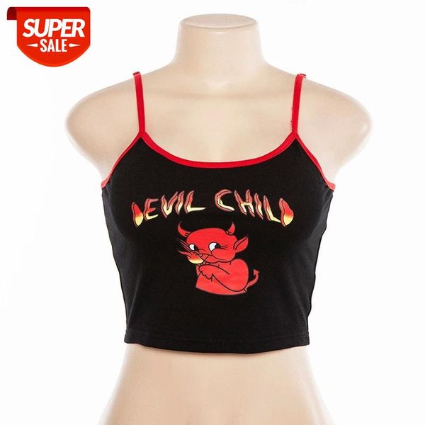 women spaghetti strappy tank crop summer backless slim camisole streetwear ladies demon print sling vest #oo5z, White
women spaghetti strappy tank crop summer backless slim camisole streetwear ladies demon print sling vest #oo5z, White