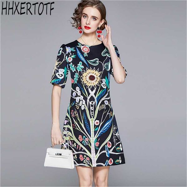 spring summer fashion designer dres o neck luxury crystal bead sequins print lady vintage mini 210531, Black;gray
spring summer fashion designer dres o neck luxury crystal bead sequins print lady vintage mini 210531, Black;gray