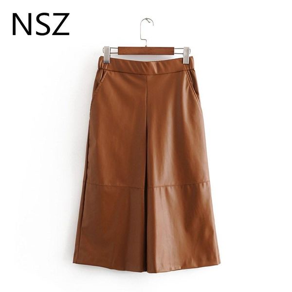 women's pants & capris nsz women pu leather knee length high elastic waist with pocket loose casual half trousers, Black;white
women's pants & capris nsz women pu leather knee length high elastic waist with pocket loose casual half trousers, Black;white