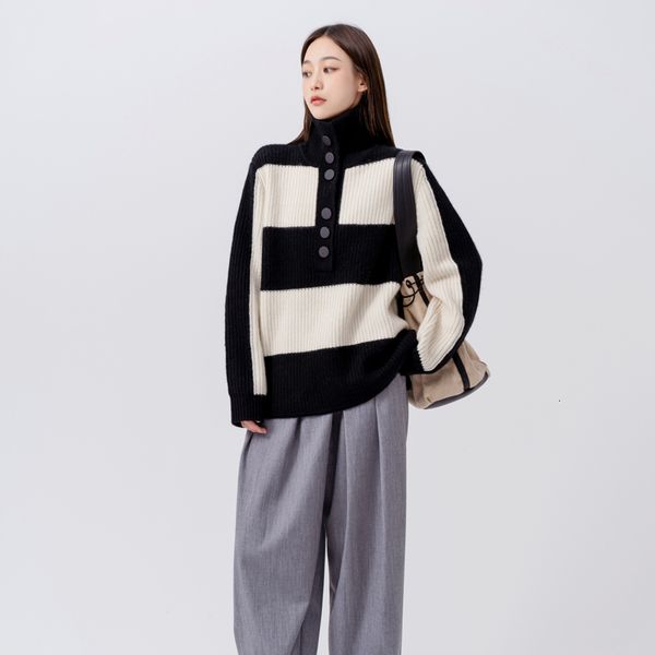 women's sweaters turtlenecks autumn and winter loose button knitted sweater korean style a36 w6g6, White;black
women's sweaters turtlenecks autumn and winter loose button knitted sweater korean style a36 w6g6, White;black