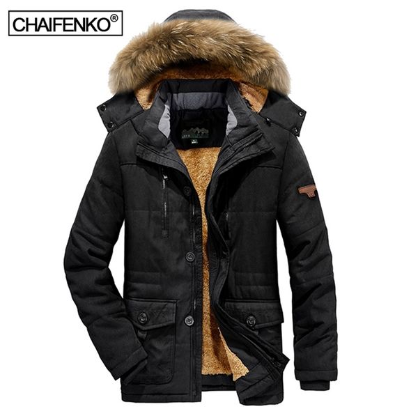 men winter waterproof warm thick fleece parka jacket coat men autumn outwear fashion fur collar hooded casual parka men 211206, Black
men winter waterproof warm thick fleece parka jacket coat men autumn outwear fashion fur collar hooded casual parka men 211206, Black