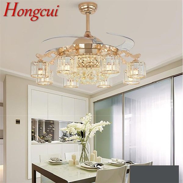 hongcui ceiling fan lights luxury crystal lamp remote control without blade modern gold for home dining room fans
hongcui ceiling fan lights luxury crystal lamp remote control without blade modern gold for home dining room fans