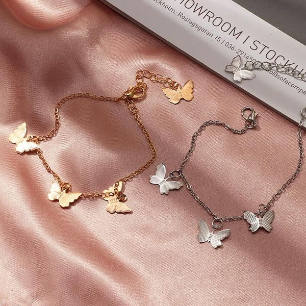 link, chain silver color single layer butterfly bracelet simple girls sweet pendant charm bracelets hand jewelry gifts, Black
link, chain silver color single layer butterfly bracelet simple girls sweet pendant charm bracelets hand jewelry gifts, Black