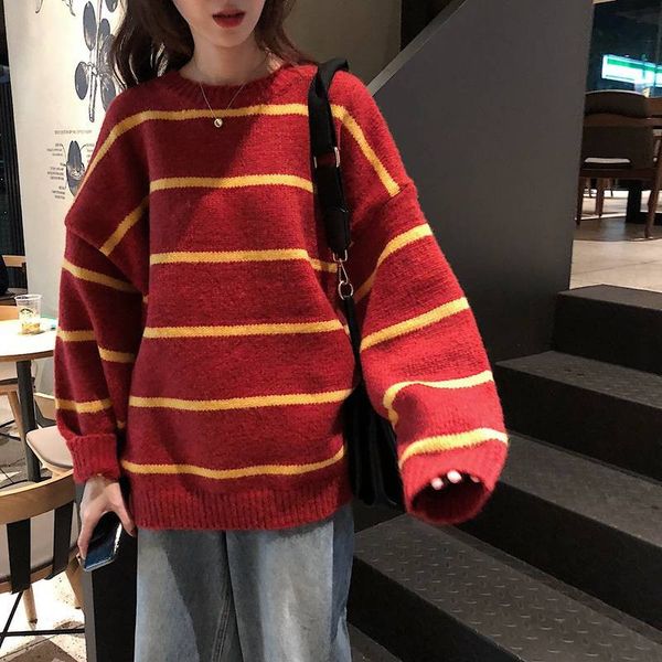 women's sweaters vintage striped ulzzang loose sweater, large korean jacket f74j, White;black
women's sweaters vintage striped ulzzang loose sweater, large korean jacket f74j, White;black