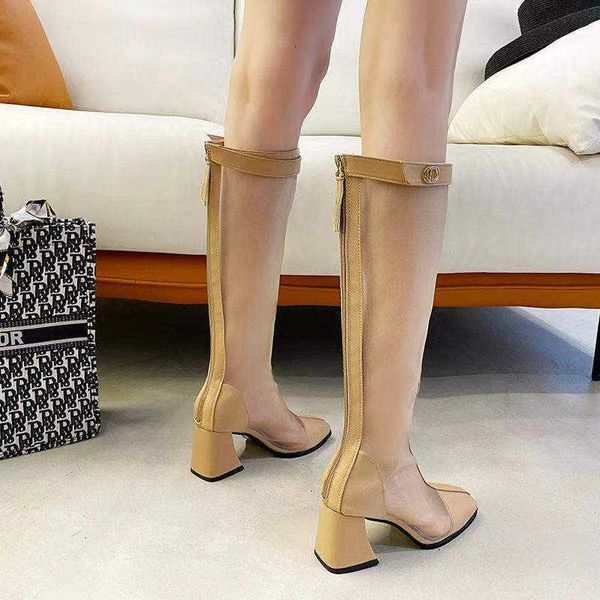 sandals summer boots women's all-match breathable hollow mesh thinner-looked high heel female square toe high-sandal, Black
sandals summer boots women's all-match breathable hollow mesh thinner-looked high heel female square toe high-sandal, Black