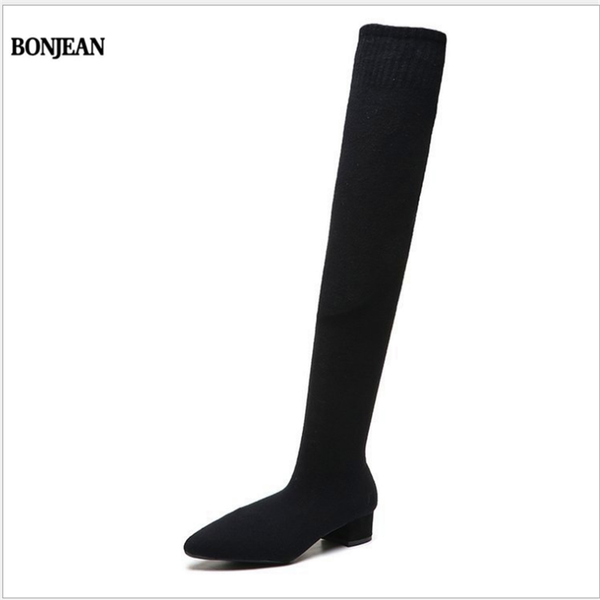 boots bonjean knee-length elastic for women fall 2021 style long tube pointed mid-heel socks skinny, Black
boots bonjean knee-length elastic for women fall 2021 style long tube pointed mid-heel socks skinny, Black