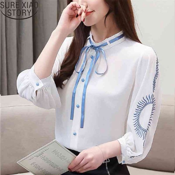 fashion bow chiffon blouse embroidery long sleeve women blusas mujer de moda autumn 6005 50 210506, White
fashion bow chiffon blouse embroidery long sleeve women blusas mujer de moda autumn 6005 50 210506, White