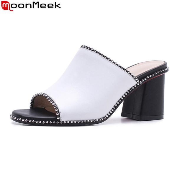 slippers moonmeek 2021 large size 34-42 fashion women mules shoes genuine leather high heels summer 2 colors, Black
slippers moonmeek 2021 large size 34-42 fashion women mules shoes genuine leather high heels summer 2 colors, Black