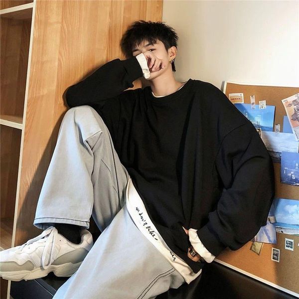 men's hoodies & sweatshirts fake two-piece men korean fashion student loose autumn thin jacket male patchwork long sleeves pullover coa, Black
men's hoodies & sweatshirts fake two-piece men korean fashion student loose autumn thin jacket male patchwork long sleeves pullover coa, Black