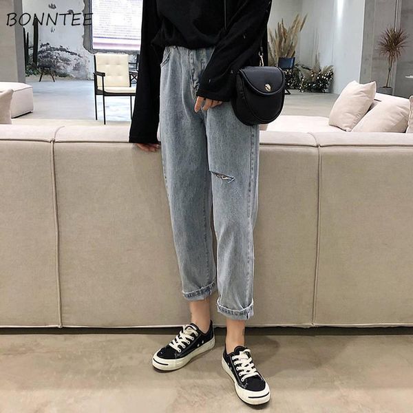 women's jeans women straight hole denim simple ankle-length teenager bf korean style leisure selling female trouser vintage ins, Blue
women's jeans women straight hole denim simple ankle-length teenager bf korean style leisure selling female trouser vintage ins, Blue