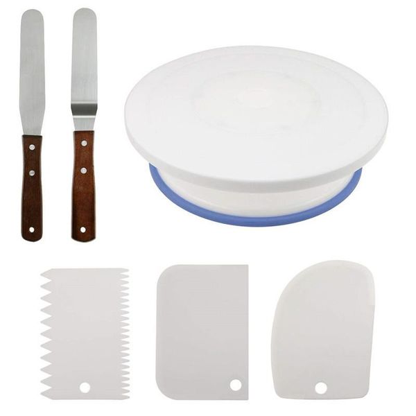 baking & pastry tools hand rotation round cake rotary table 6 set of spatula laminate spot
baking & pastry tools hand rotation round cake rotary table 6 set of spatula laminate spot