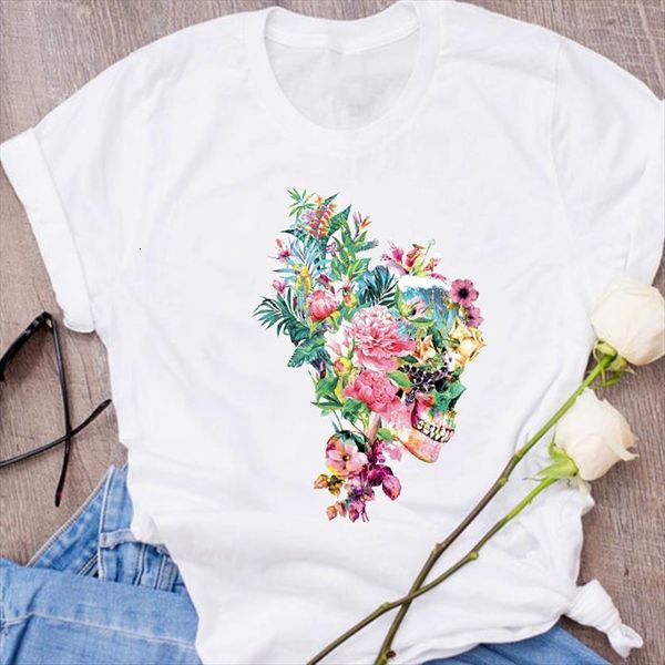 graphic skull flower floral women cartoon 90s clothes clothing tees print female t shirt womens, White
graphic skull flower floral women cartoon 90s clothes clothing tees print female t shirt womens, White