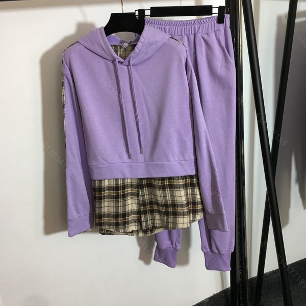 designer womens hoodie sweater set long-sleeved trousers plaid stitching bbry brand hoodies shirt pnats two-piece set autumn and winter late, Gray
designer womens hoodie sweater set long-sleeved trousers plaid stitching bbry brand hoodies shirt pnats two-piece set autumn and winter late, Gray