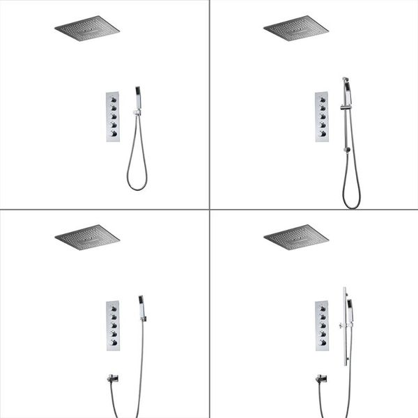ceiling embedded led shower head set 64 color with 16 inch square three function and hand bathroom sets
ceiling embedded led shower head set 64 color with 16 inch square three function and hand bathroom sets