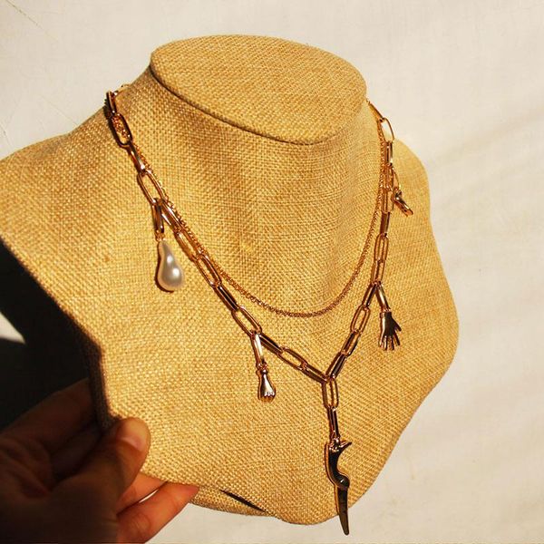 pendant necklaces metal chain stacking autumn and winter sweater necklace fashionable ins abstract fingers feet multi-layer, Silver
pendant necklaces metal chain stacking autumn and winter sweater necklace fashionable ins abstract fingers feet multi-layer, Silver