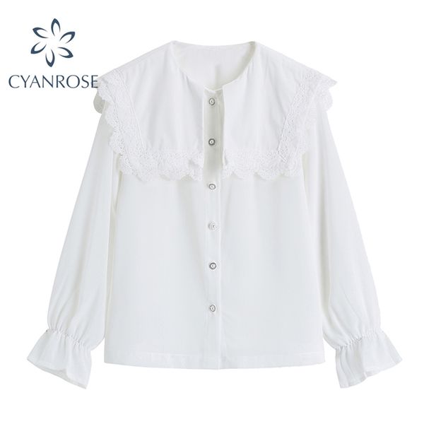 white shirt blouse sailor collar spring cardigan long sleeve retro office ladies blusas female chic single breasted button 210430
white shirt blouse sailor collar spring cardigan long sleeve retro office ladies blusas female chic single breasted button 210430