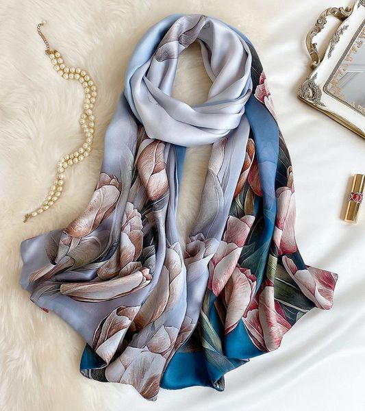 scarves 2021 double layer female spring floral design long 100% silk scarf shawl autumn winter women neck hijab pashmina, Blue;gray
scarves 2021 double layer female spring floral design long 100% silk scarf shawl autumn winter women neck hijab pashmina, Blue;gray