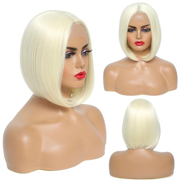 synthetic wigs sylhair 10'' lace front handmade short bob wig high temperature for women middle part straight, Black
synthetic wigs sylhair 10'' lace front handmade short bob wig high temperature for women middle part straight, Black