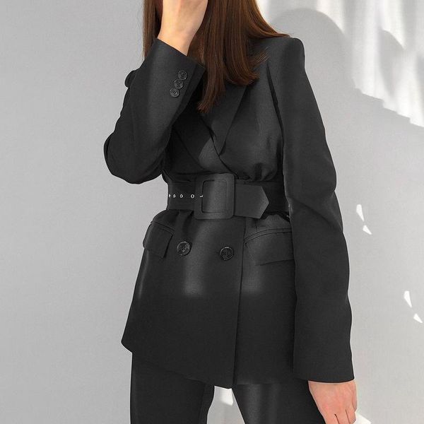 women's suits & blazers xmax fashion office lady notched women elegant long sleeve jackets solid black tie belt waist slim ladies, White;black
women's suits & blazers xmax fashion office lady notched women elegant long sleeve jackets solid black tie belt waist slim ladies, White;black