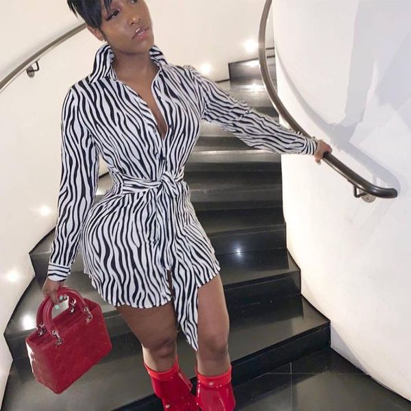 casual dresses 2021 zebra striped print long sleeve shirt dress with sashes women turn-down collar button nightclub party short mini, Black;gray
casual dresses 2021 zebra striped print long sleeve shirt dress with sashes women turn-down collar button nightclub party short mini, Black;gray