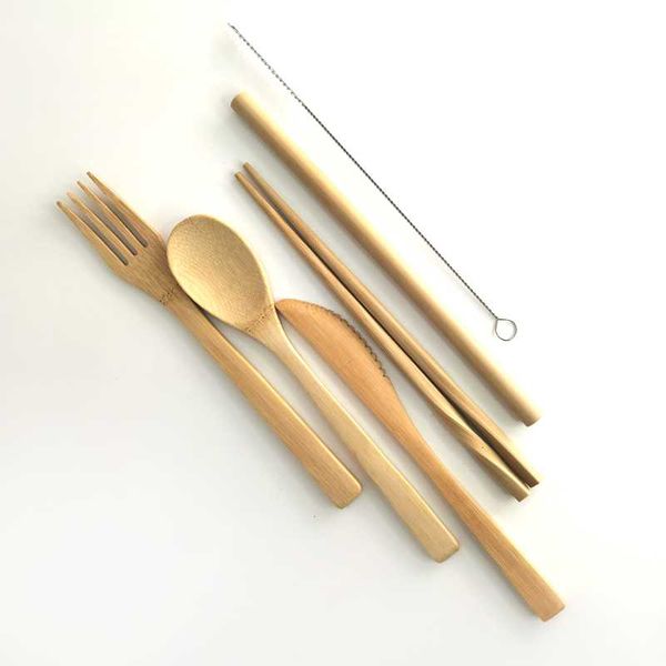 dinnerware sets 6pcs portable bamboo cutlery set flatware spoon fork knife straw chopsticks and brush reusable natural without bag
dinnerware sets 6pcs portable bamboo cutlery set flatware spoon fork knife straw chopsticks and brush reusable natural without bag
