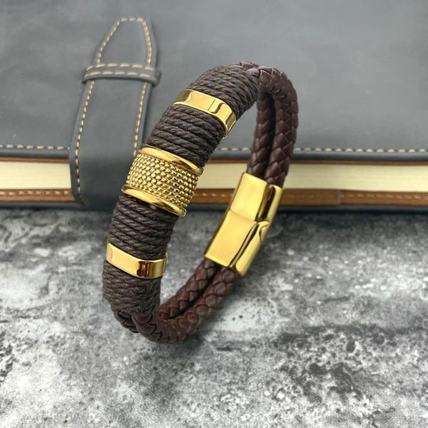 charm bracelets 2 layers black gold punk style design genuine leather bracelet for men steel magnetic button birthday gift male, Golden;silver
charm bracelets 2 layers black gold punk style design genuine leather bracelet for men steel magnetic button birthday gift male, Golden;silver