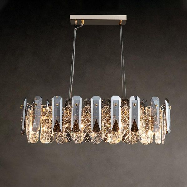 pendant lamps modern lustre gray&clear crystal e14 led lights dining room oval gold metal suspension lamp indoor lighting fixture
pendant lamps modern lustre gray&clear crystal e14 led lights dining room oval gold metal suspension lamp indoor lighting fixture