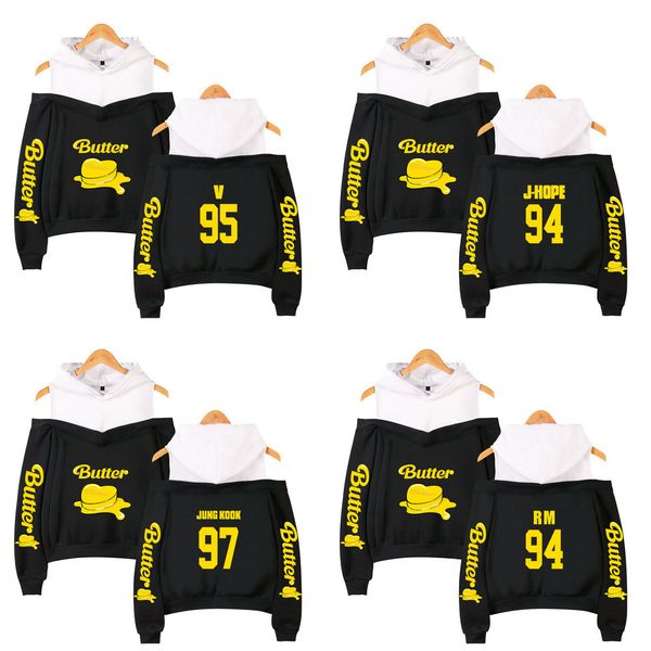 women's hoodies butter hoodies off shoulder hoodie crop women k pop albumn clothing 0812, Black
women's hoodies butter hoodies off shoulder hoodie crop women k pop albumn clothing 0812, Black