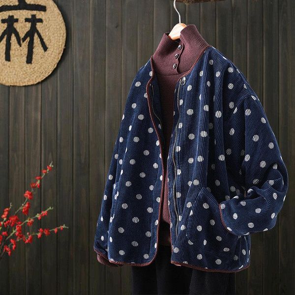 cotton corduroy jacket polka-dot thin section quilted spring autumn retro loose ladies padded outwear o-neck vintage coat zh131 women's, Black;brown
cotton corduroy jacket polka-dot thin section quilted spring autumn retro loose ladies padded outwear o-neck vintage coat zh131 women's, Black;brown