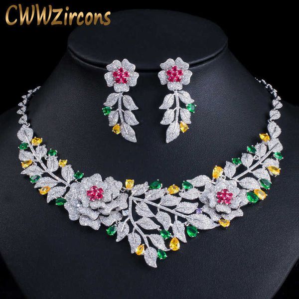cwwzircons african nigerican cubic zirconia big rose flower wedding necklace earring luxury bridal jewelry set t385 h1022, Silver
cwwzircons african nigerican cubic zirconia big rose flower wedding necklace earring luxury bridal jewelry set t385 h1022, Silver