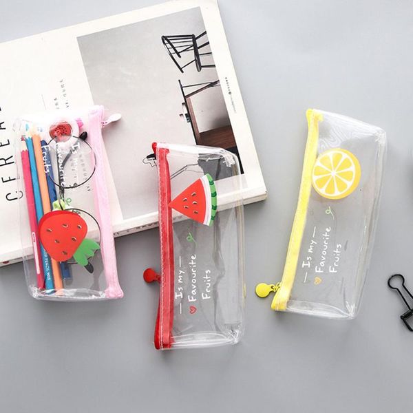 pcs kawaii pvc pencil case fruit transparent school box pencilcase bag supplies stationery bags
pcs kawaii pvc pencil case fruit transparent school box pencilcase bag supplies stationery bags